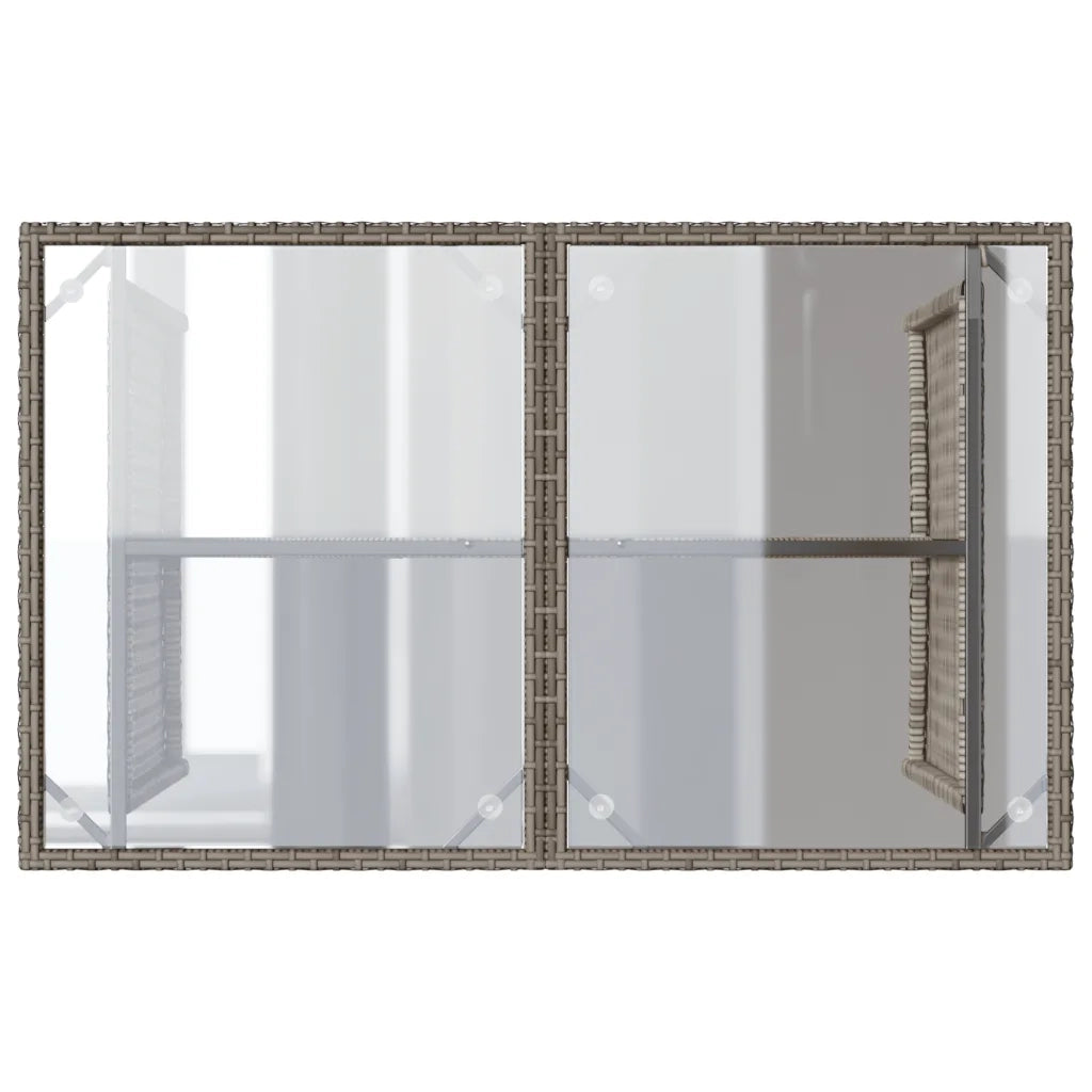 Set da Pranzo da Giardino 2 pz con Cuscini in Polyrattan Grigio 366331