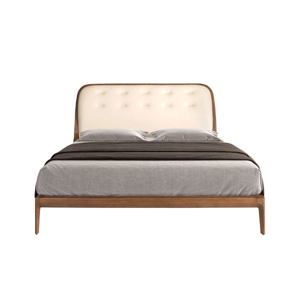 Letto in similpelle color sabbia