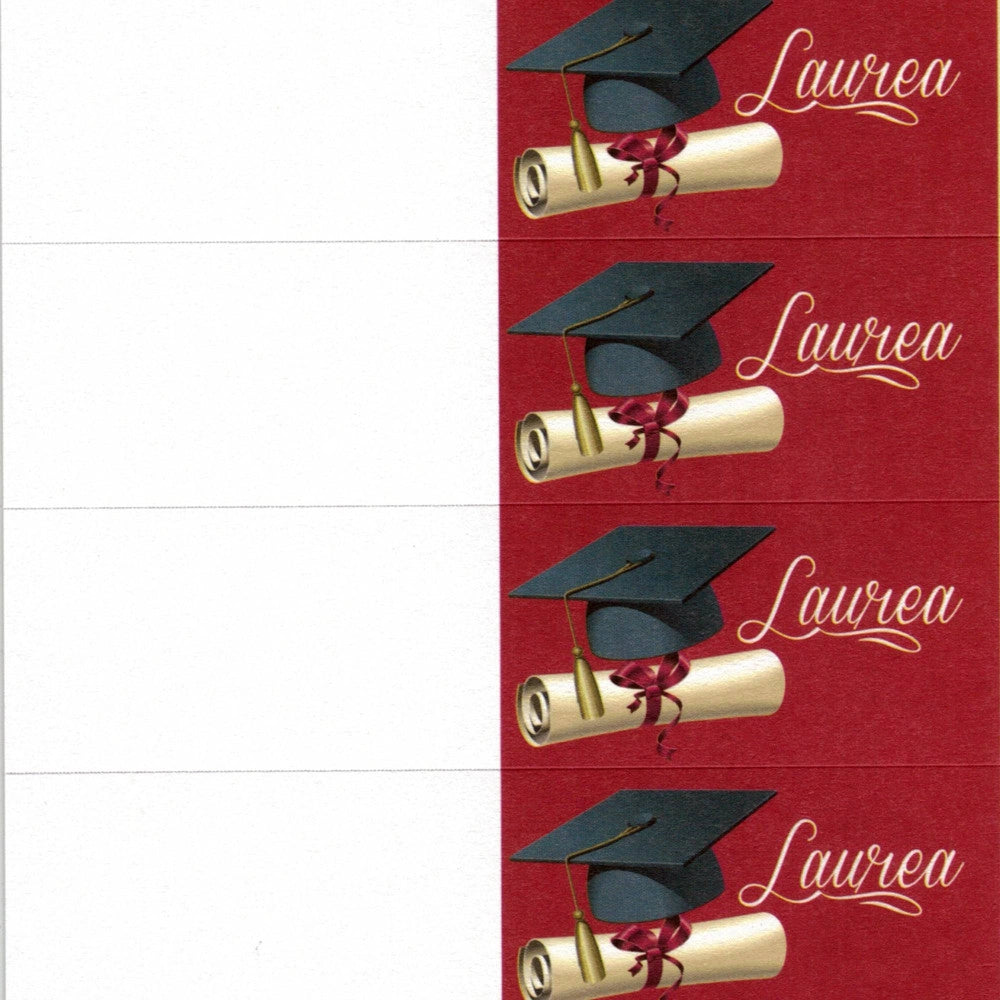 Trade Shop - 50 Bigliettini Per Bomboniera Laurea Pergamena Non Personalizzati Pretagliati -