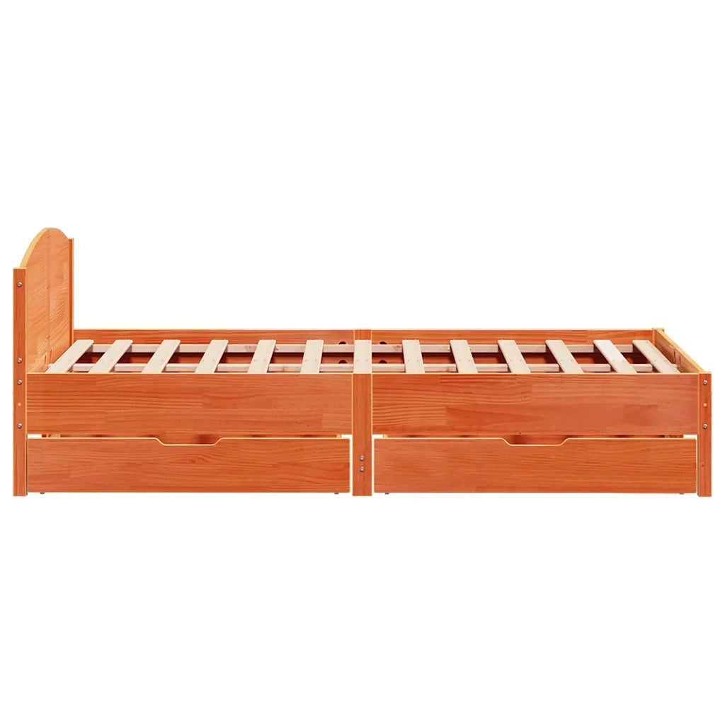 Letto senza Materasso Marrone Cera 120x200 cm in Legno di Pino