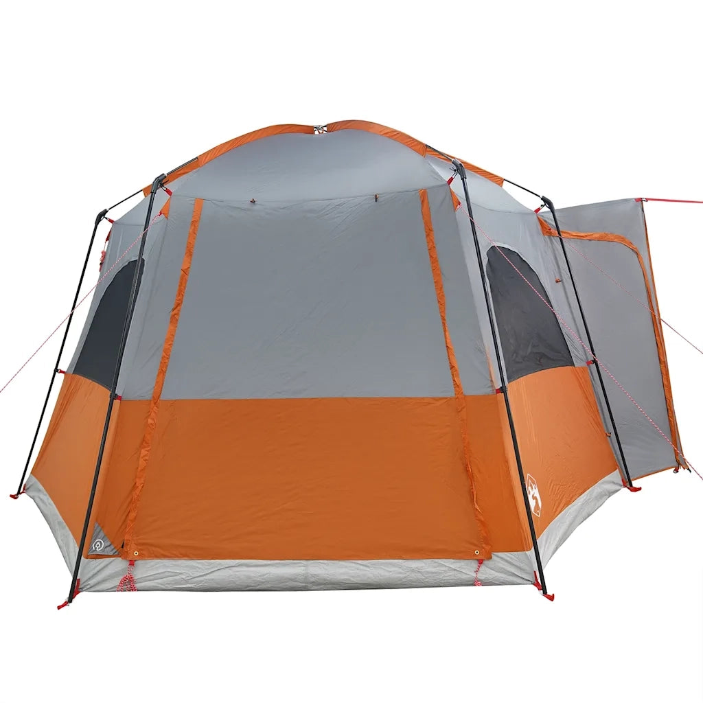 vidaXL Tenda da Campeggio 4 Persone Grigio e Arancione Impermeabile