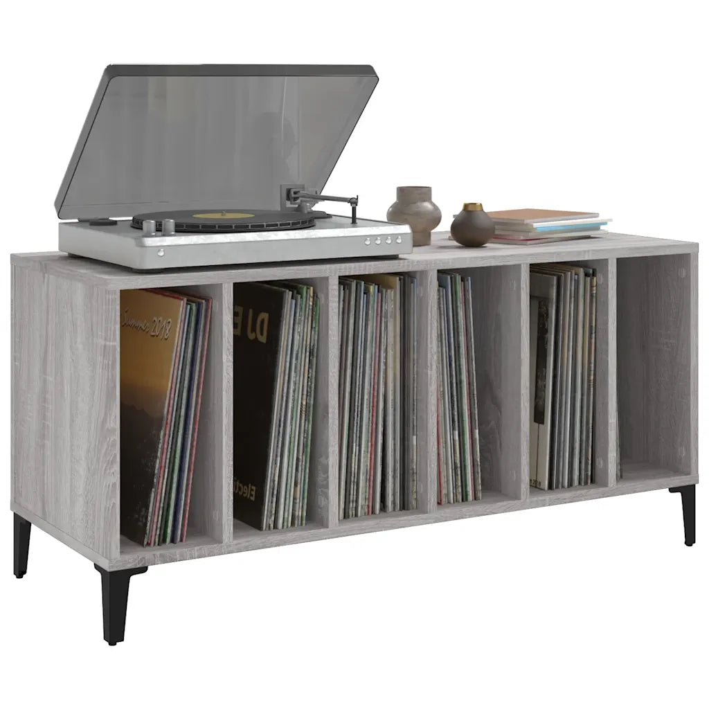 Mobile Porta Dischi Grigio Sonoma 100x38x48cm Legno Multistrato 831987
