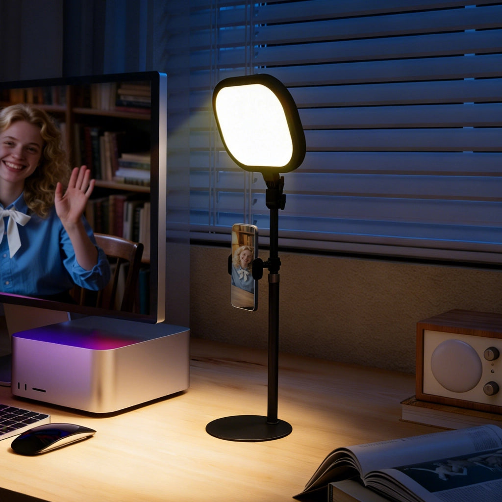 Lampada da scrivania LED regolabile ¨C zephmum ¨C 5 colori 10 livelli USB timer supporto telefono nero