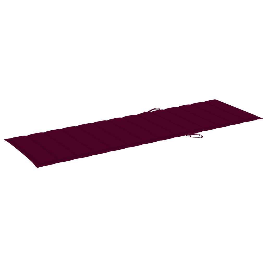 Lettino da Giardino con Cuscino Rosso Vino in Pino Impregnato cod mxl 7823