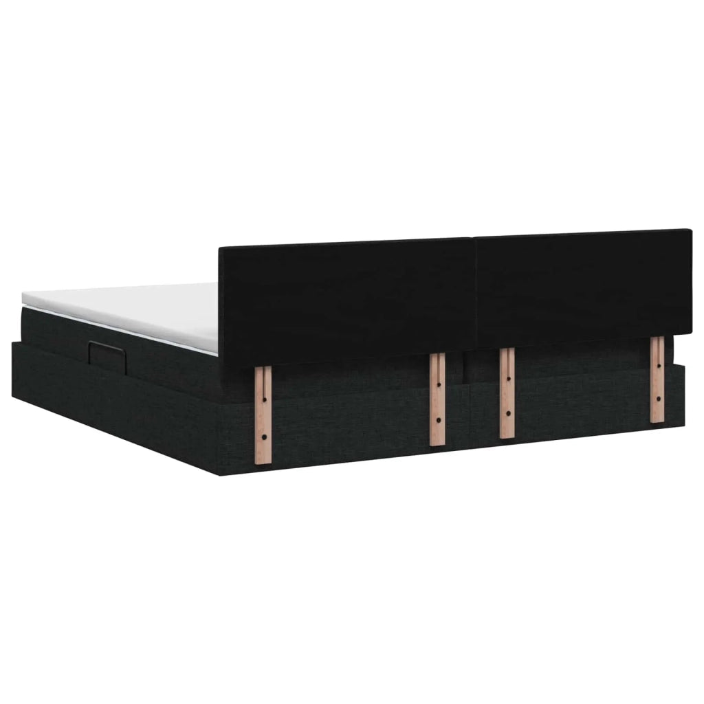 Letto con contenitore e materasso Nero 200 x 200 cm Velluto 3458645