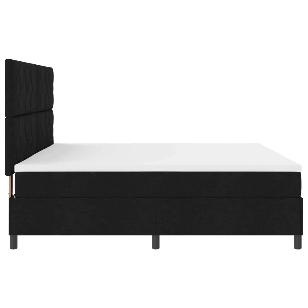 Letto a molle con materasso con led Nero 200 x 200 cm Tessuto