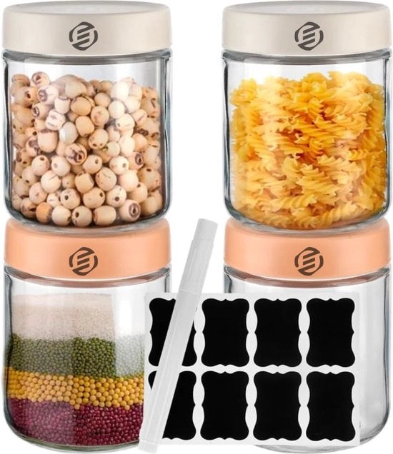 Set di Overnight Oats in Jar di Mason - Muesli - Bicchieri di Cottura per Oat - Kit Completo per la Colazione