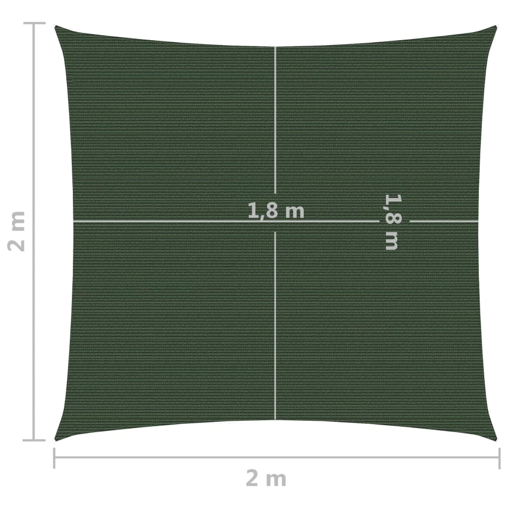 Vela ombreggiante 160 g/m² verde scuro 2 x 2 m HDPE 02_0009410