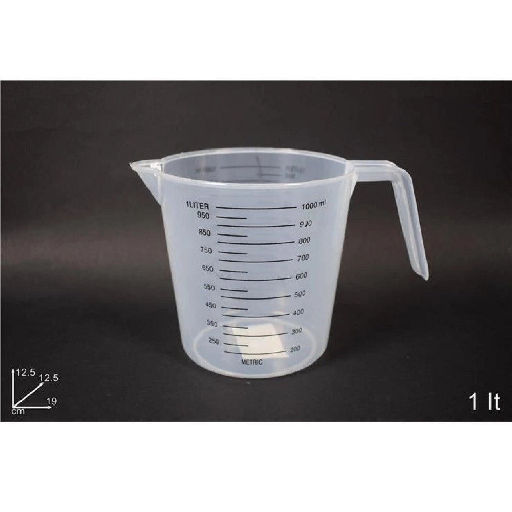 Trade Shop - Brocca Caraffa In Plastica Graduata Misurino Dosatore 1 Litro Cucina 19x12.5cm -