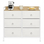 Mobiletto con 6 Cassetti in Legno E1 e Metallo, Bianco, 80x29x78 cm