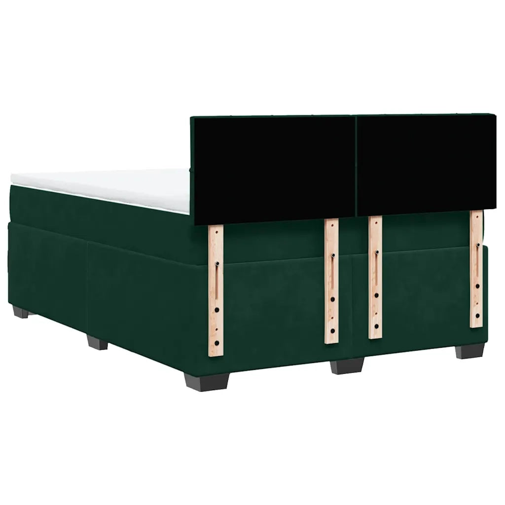 Giroletto a Molle con Materasso Verde Scuro 140x200 cm Velluto 3288633