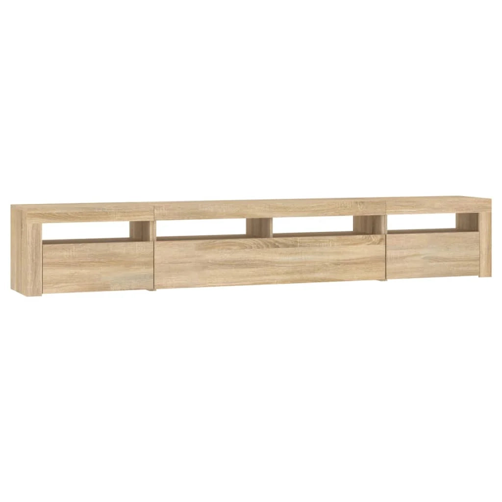Mobile TV multimediale mensola TV credenza mobile TV per sala da pranzo soggiorno camera da letto con luci LED rovere Sonoma 240 x 35 x 40 cm marrone 02_0026772