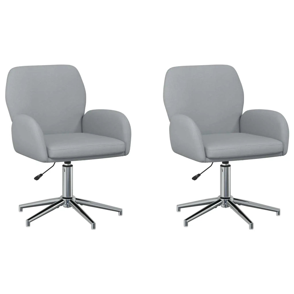 Sedie da scrivania girevoli 2 pz 54 x 58 x 90 cm Grigio Chiaro 3428295