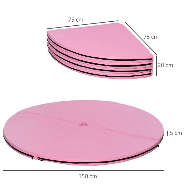 Tappetino per pole dance, tappetino rotondo in plastica spesso 5 cm per esercizi di pole dance, ginnastica, yoga, rosa