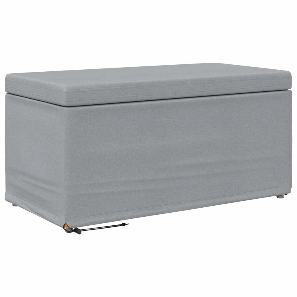 Pouf Grigio chiaro Tessuto e Legno Ingegnerizzato