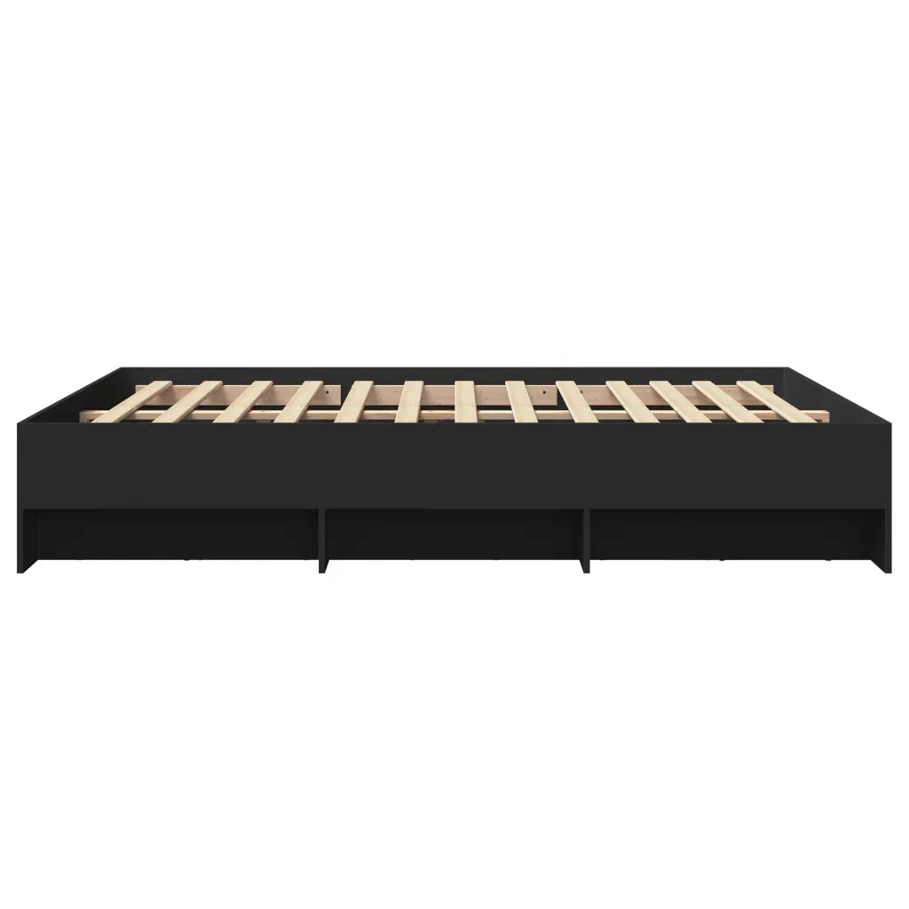 Giroletto senza Materasso Nero 160x200 cm in Legno Multistrato 3295640
