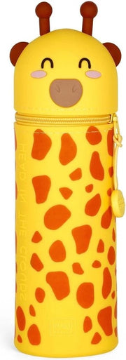 Etui siliconico 2 in 1 - Penna pen holder con chiusura a cerniera - Penna per matite e pennarelli - Altezza 185 cm - Penna pen holder con design giraffa
