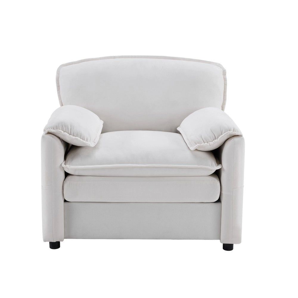 Poltrona Singola Retr¨° con Tasche Laterali ¨C Xylo ¨C Bianco, Soggiorno/Balcone