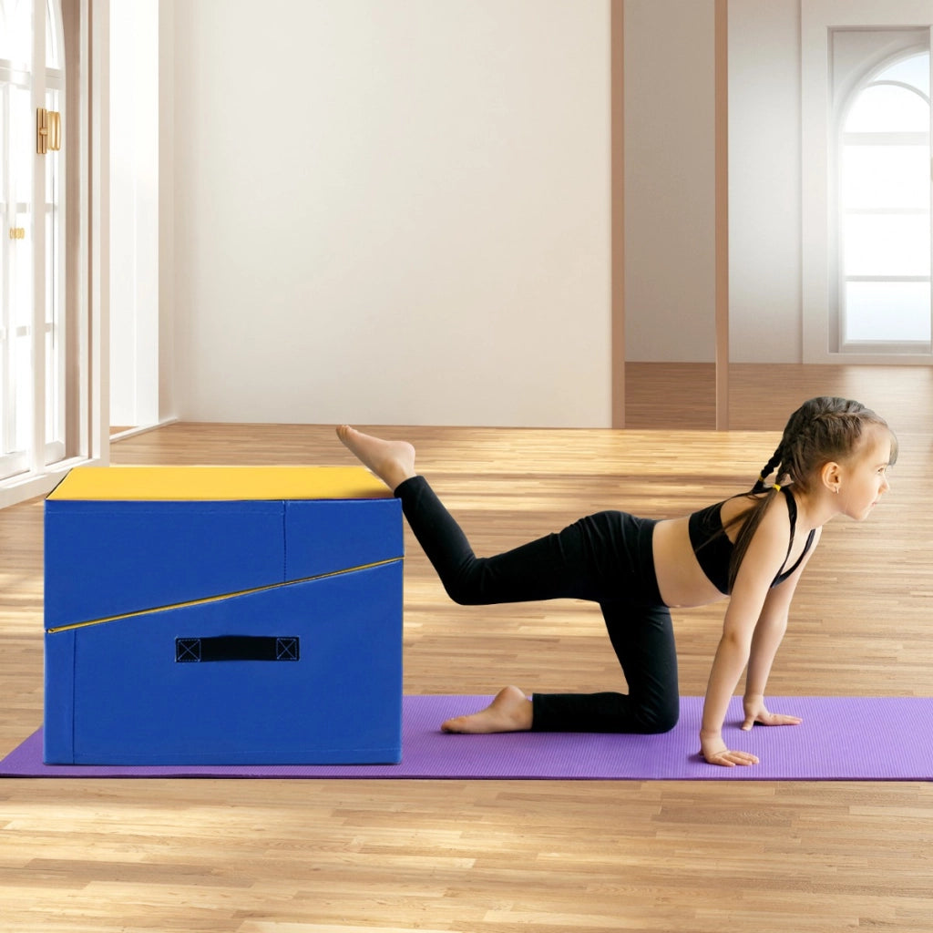 Tappetino da ginnastica a forma di cuneo per casa-Tappetino yoga pieghevole con schiuma EPE e pelle antiscivolo Giallo