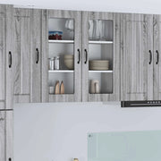 Mobile in vetro da parete Lucca Grigio Sonoma 80 x 31 x 80 cm 885071