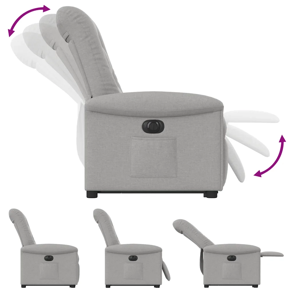 Poltrona Alzapersona Reclinabile Elettrica Grigi Nuvola Tessuto 3303283