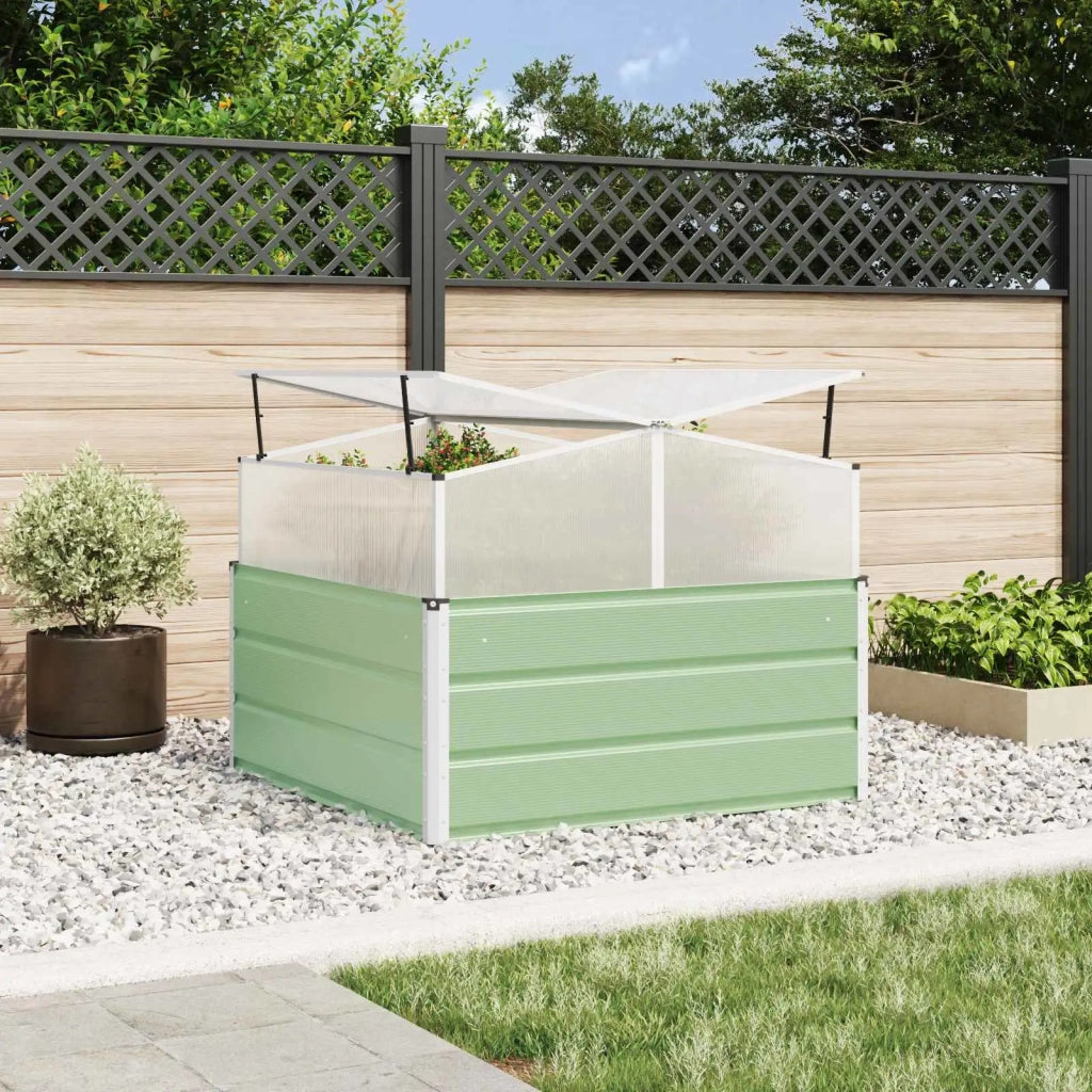 Fioriera | Cassetta per fiori | Vaso Verde Pastello 100 x 100 x 77 cm Acciaio zincato