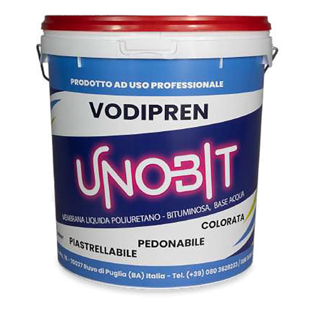 MEMBRANA LIQUIDA POLIFUNZIONALE COLORATA 'VODIPREN UNOBIT' kg. 2,5 - rossa  - VODICHEM