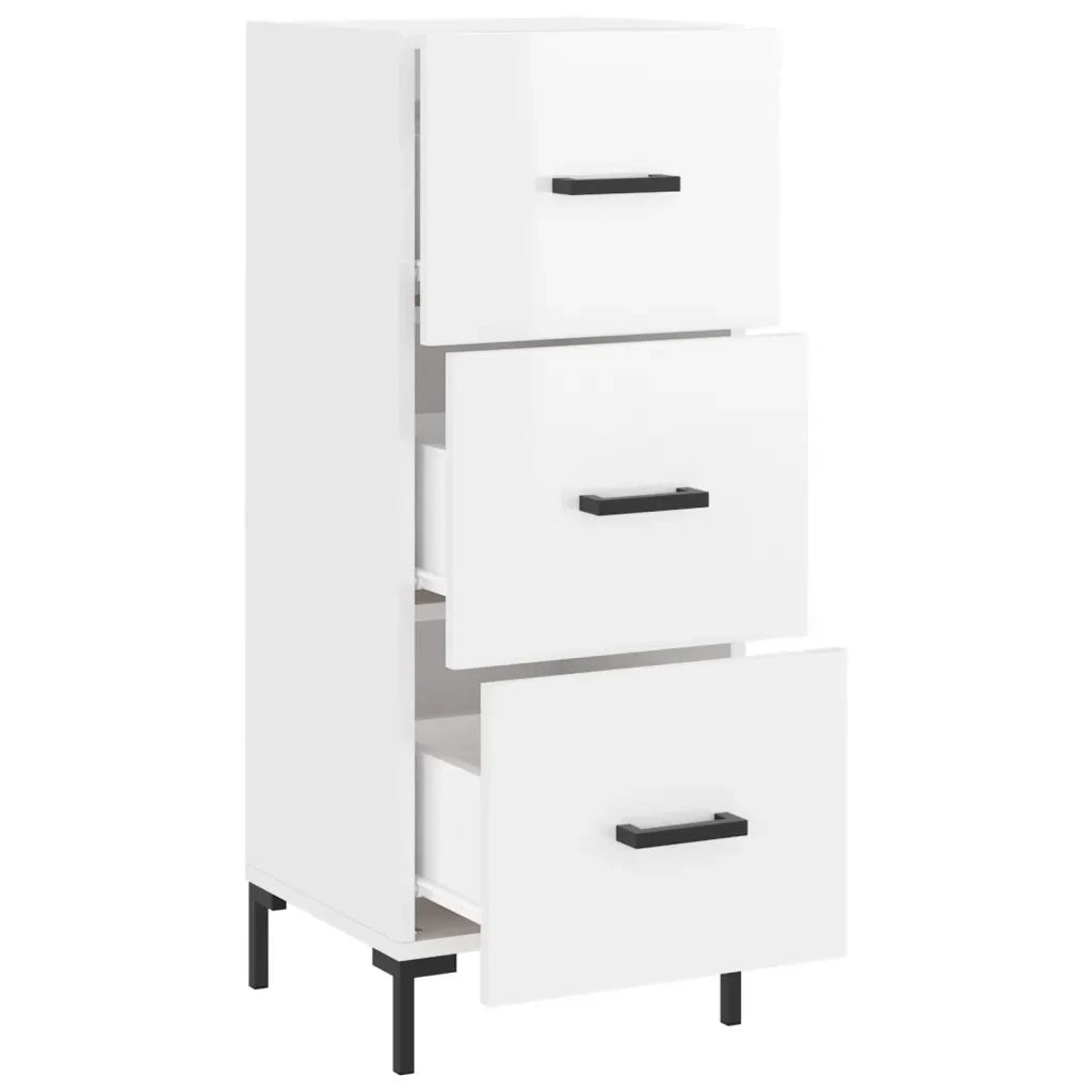 Credenza-Buffet-Armadio da cucina Bianco Lucido 34,5x34x90 cm in Legno Multistrato 346977