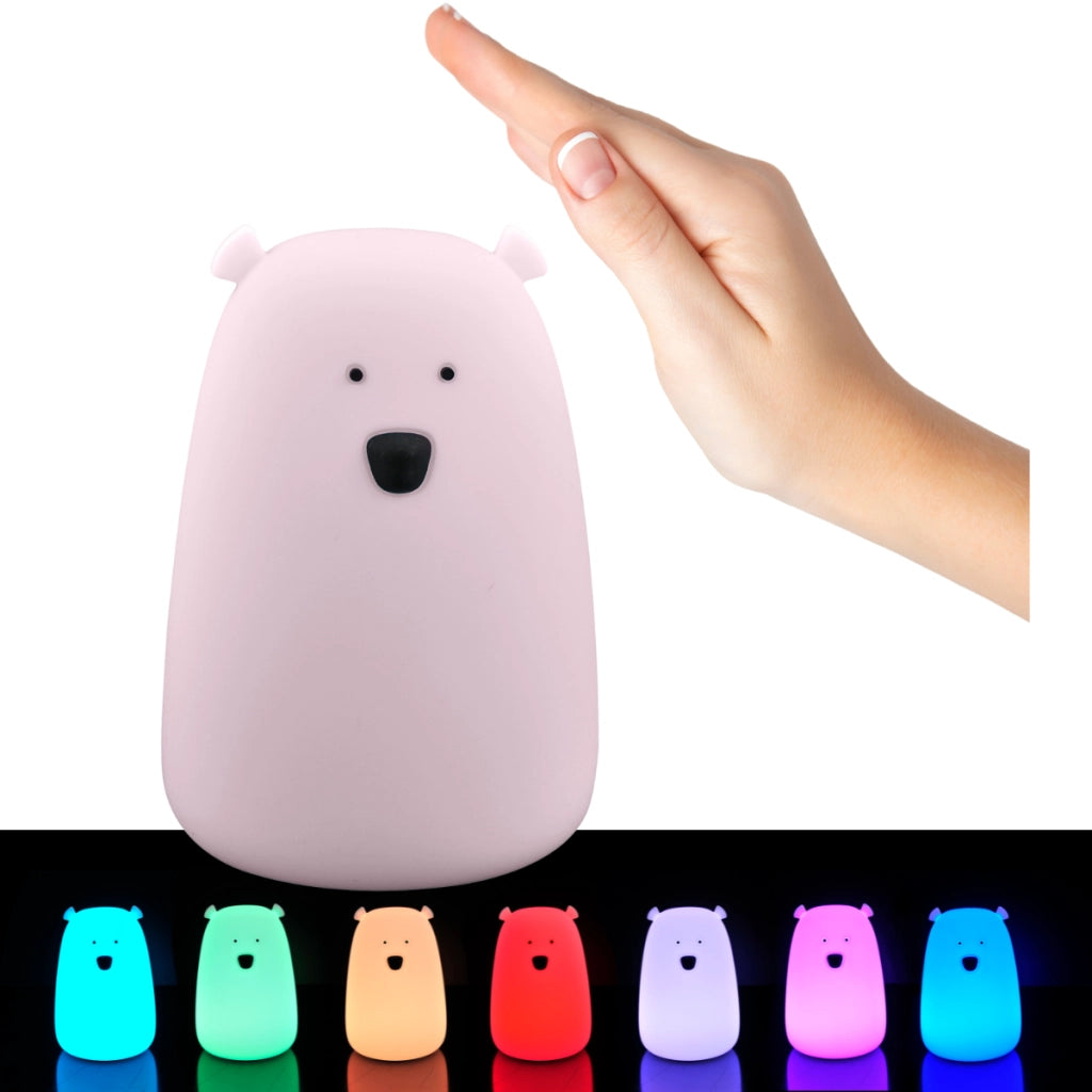 Lampada LED silicone Orso rosa TAP TAP USB Polux RGBW