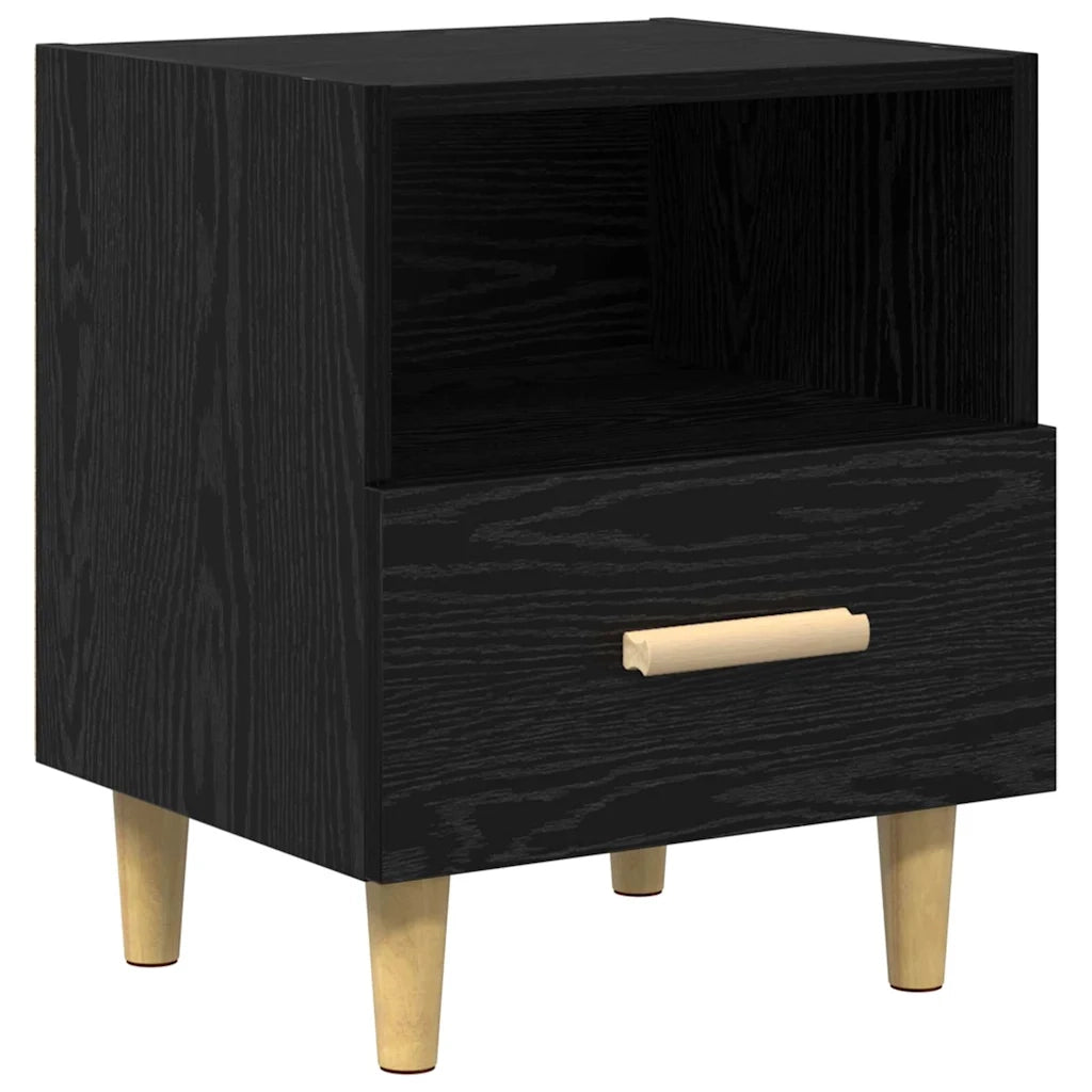 Armadio da Notte con cassetto 2 pcs Rovere Nero 40 x 35 x 47 cm 880588