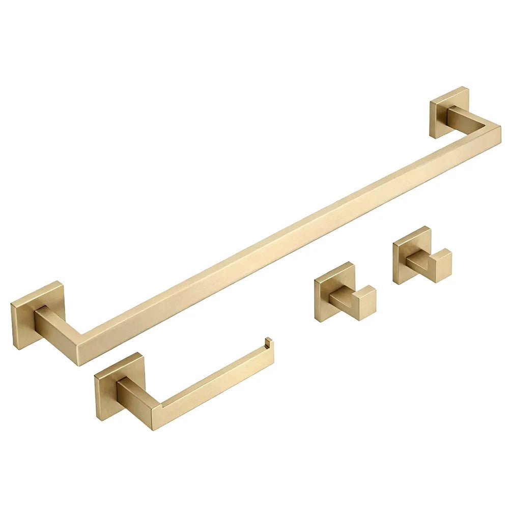 Set Accessori Da Bagno Rio Brush Gold 4 Pezzi