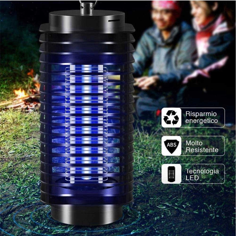 Trade Shop - Zanzariera Elettrica Anti Zanzare Mosche 4w Elettroinsetticida Ammazza Insetti -