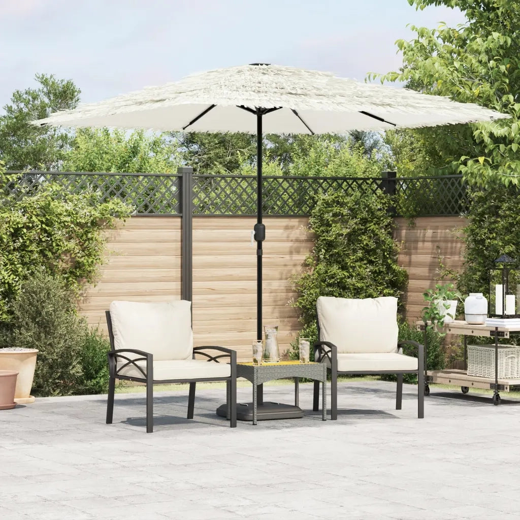 Ombrellone Giardino-Ombrello da Balcone con Palo in Acciaio Bianco 248x248x248 cm