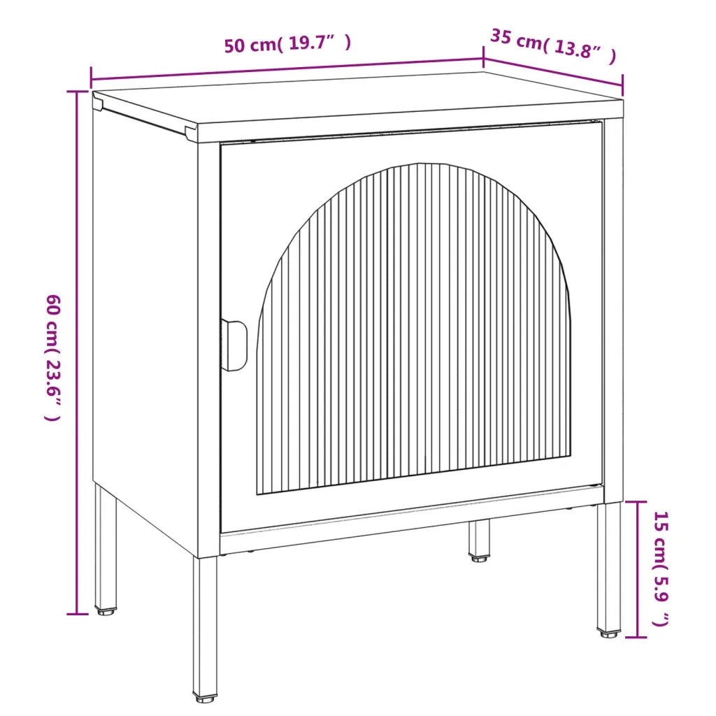 Comodini 2 pz Neri 50x35x60 cm in Vetro e Acciaio