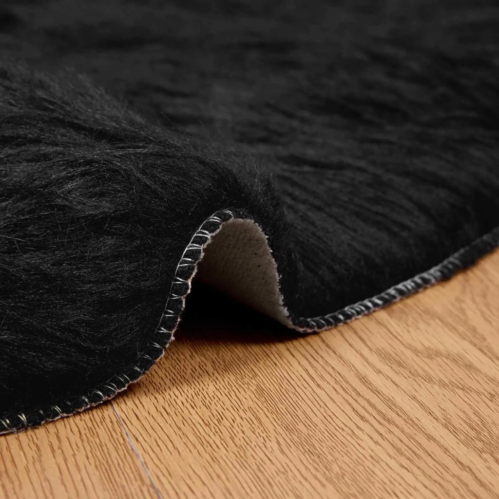 Tappeto in finta TAFALLA Nero Ø 120 cm Poliestere