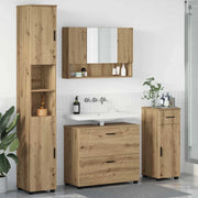 vidaXL Set di mobili per il bagno con porta 4 pcs rovere artigianale
