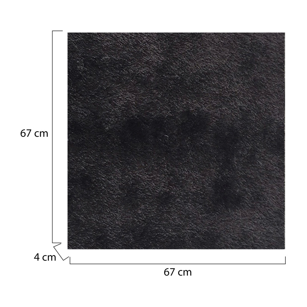 Latisa, Tappeto Altezza Pelo 35 mm 100% Poliestere, 67x67 cm Nero