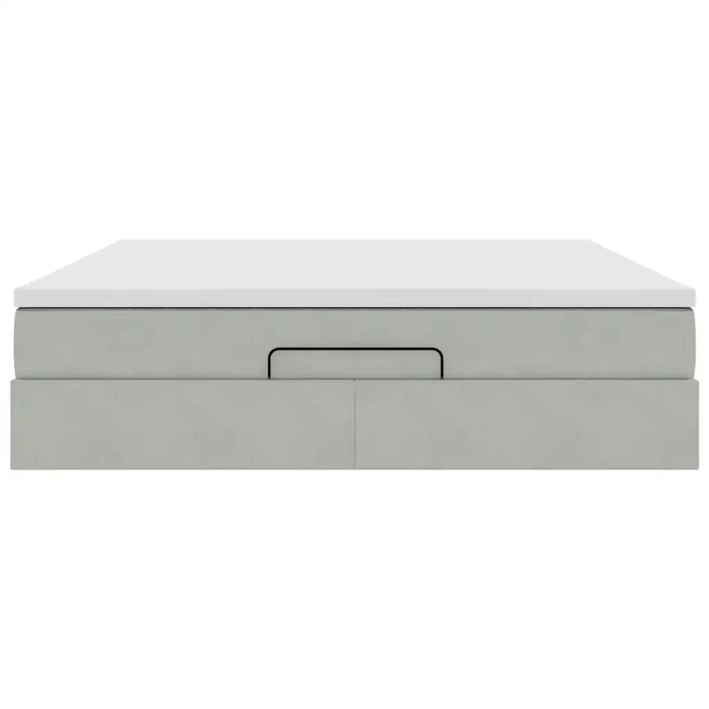 Struttura Letto Pouf con Materasso 160x200 cm in Velluto 3311195