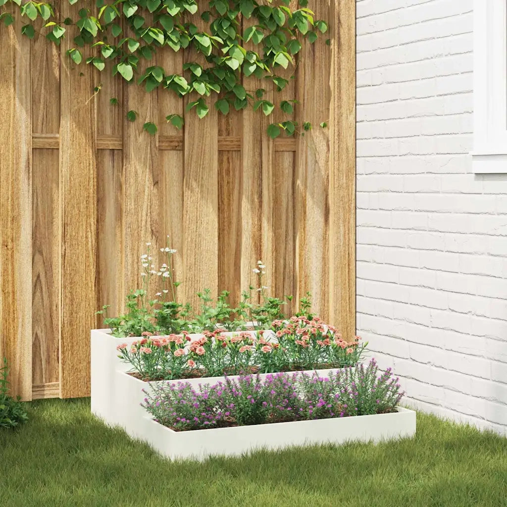 Vaso da giardino-Fioriera da Esterno-Contenitore per Piante Bianco 90 x 90 x 35 cm