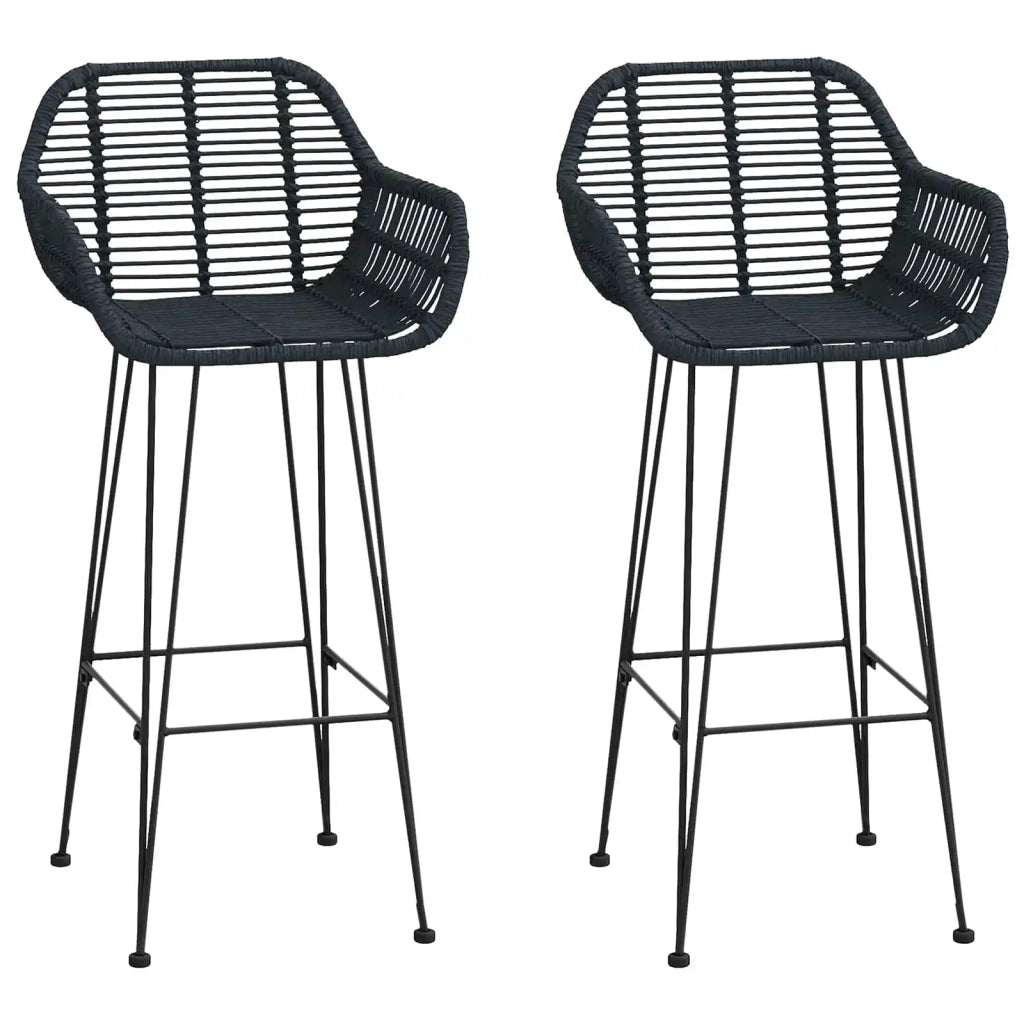 Sedia da Bar 2 pcs 55 x 52 x 105 cm Rattan e Ferro