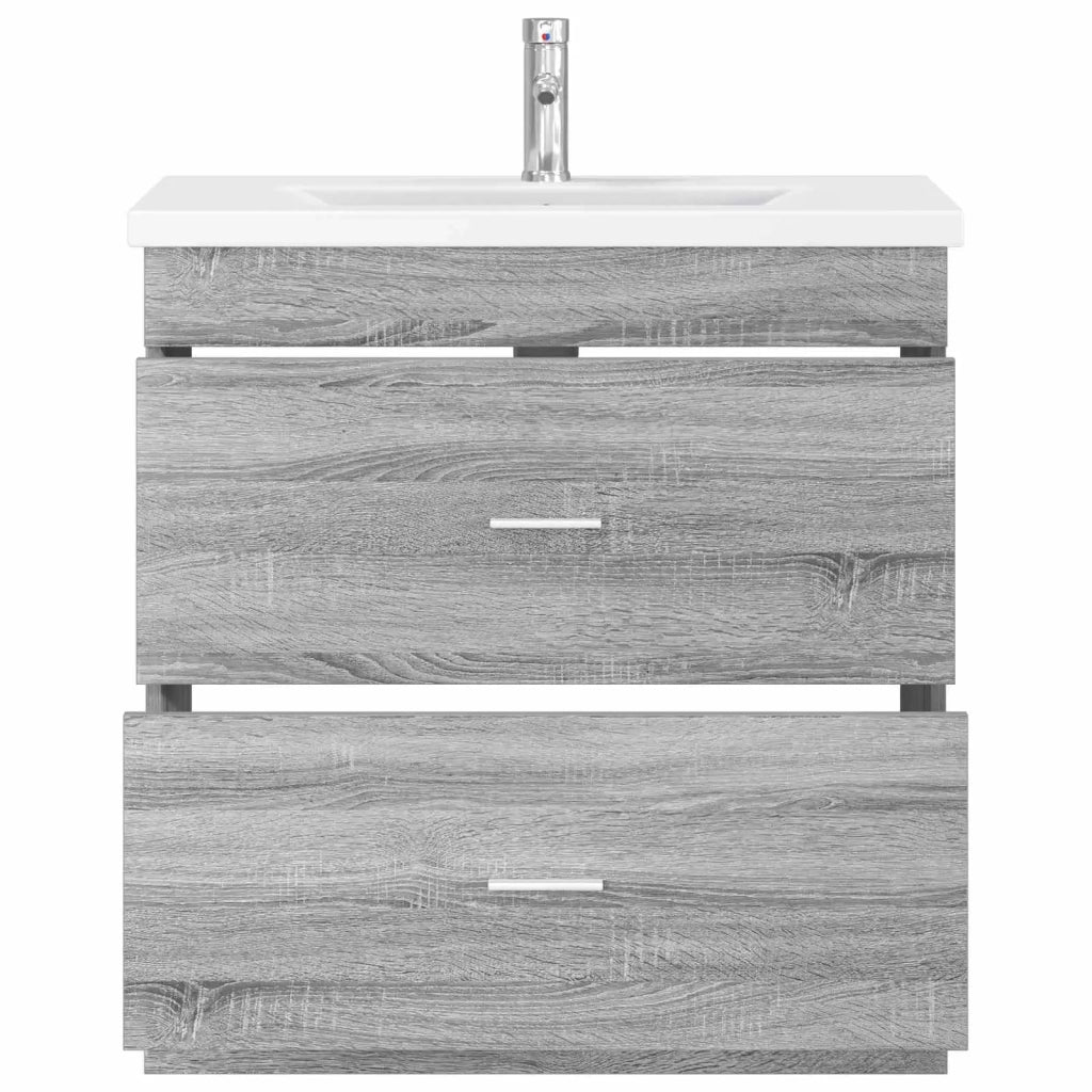 Set di mobili per il bagno Sonoma grigio 81 x 40 x 84,5 cm 3404379