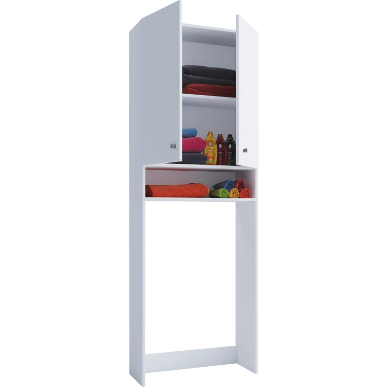 Lavabox – Mobile Coprilavatrice con Ripiani – Finitura Bianca – H184 × L70 × P27 cm – Soluzione Salvaspazio per Lavanderia
