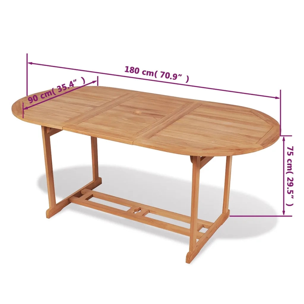 Tavolo da Giardino-Tavolo da esterno 180x90x75 cm in Massello di Teak