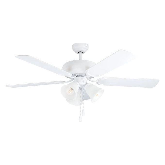 Eglo 35076 Las Palmas Ventilatore da Soffitto con Luce 5 Pale E27 62W 132 cm colore Bianco