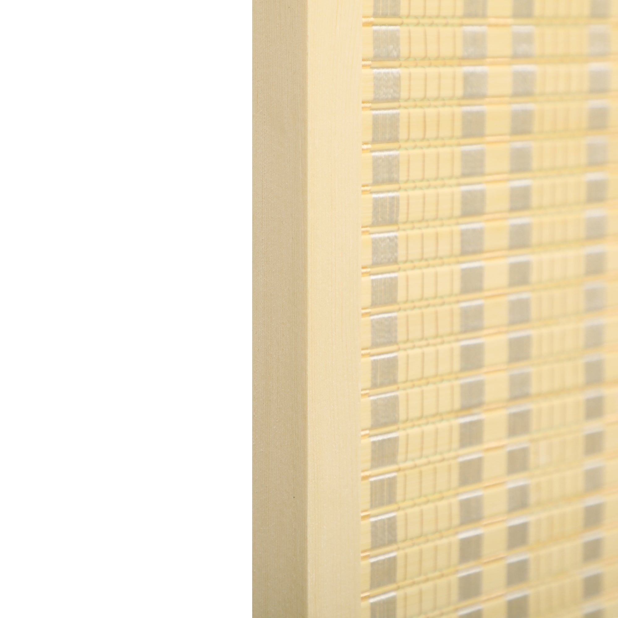 Paravento Separè 4 Pannelli H180 cm in Legno e Bambù Naturale