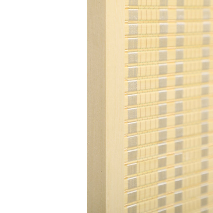 Paravento Separè 4 Pannelli H180 cm in Legno e Bambù Naturale