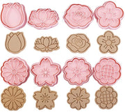 Set di stampi per biscotti a forma di fiore - 8 pezzi - 3D - per tortiera - con superficie antiaderente - PVC di alta qualità - duraturo e resistente all'aderenza