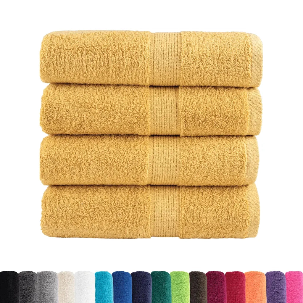 vidaXL Asciugamani Ospiti SOLUND 4 pz Oro 30x50 cm 600gsm