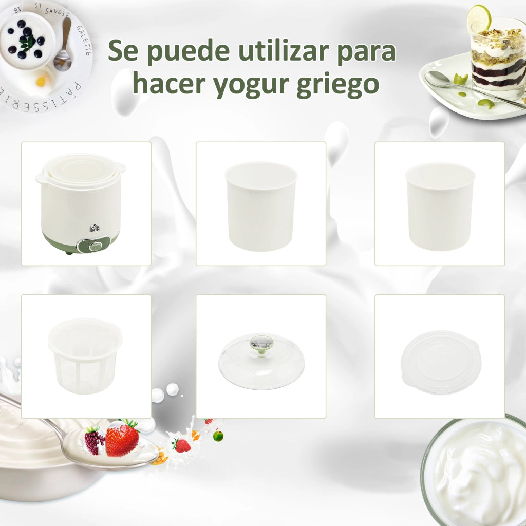 Yogurtera per Yogurt Greco 1,5L con Filtro ¨C Zephmum ¨C 19.5x17.5x21.4 cm Bianco