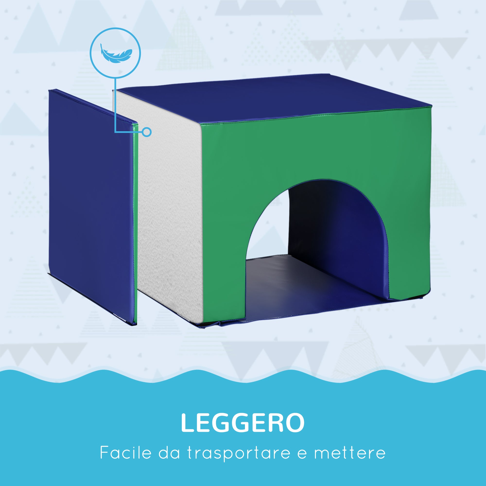 Set 7 Costruzioni Morbide per Bambini 1-3 Anni in PU e EPE Multicolore